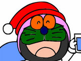 Doraemon para colorear Papa Noel