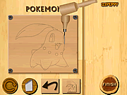 Pokémon tallado en madera